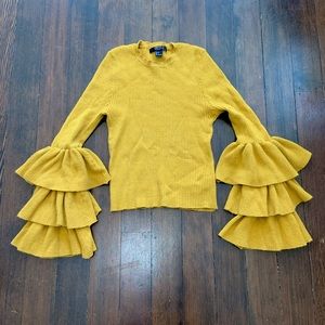 Knitted Ruffle Sleeve Top